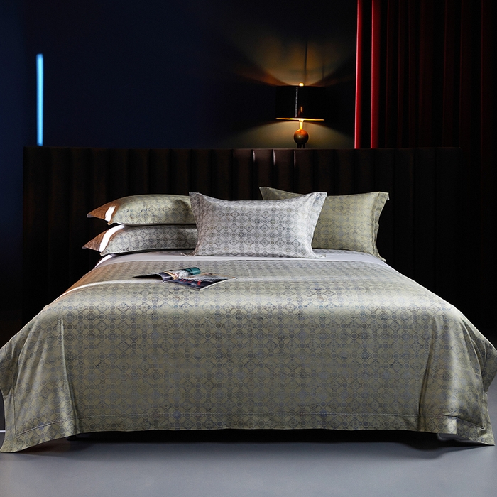 91家纺网 家纺一手货源 找家纺 缔缦 2025新款定织八枚锻s140数码印花系列四件套 贝蒂斯