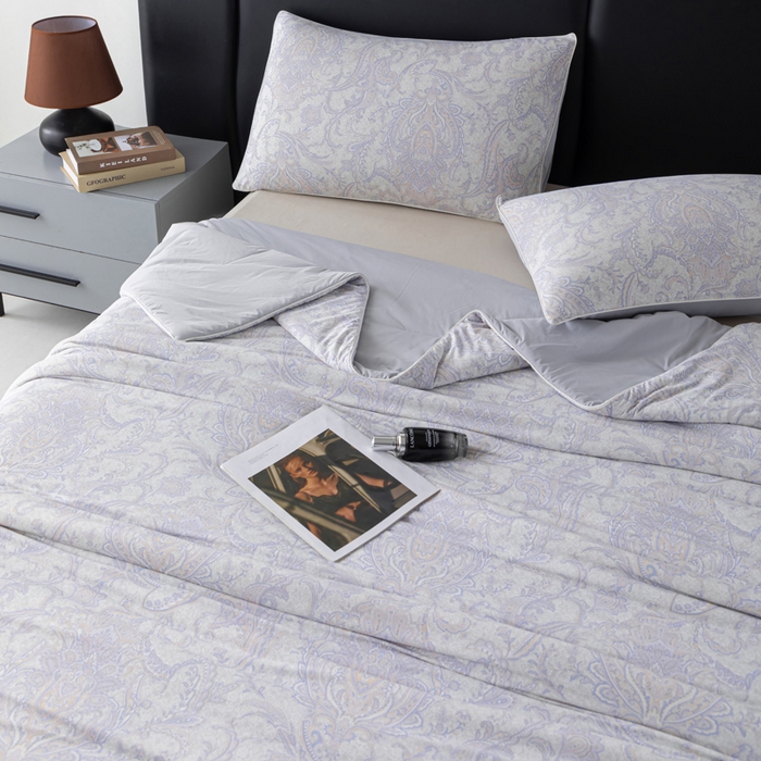 91家纺网 家纺一手货源 找家纺 玛德琳 2025新款A类兰精天丝印花凉感丝系列 莉格西塔