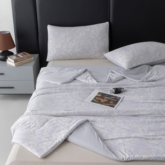 91家纺网 家纺一手货源 找家纺 玛德琳 2025新款A类兰精天丝印花凉感丝系列 莉格西塔