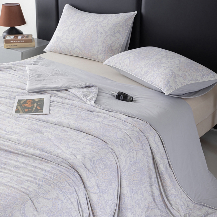 91家纺网 家纺一手货源 找家纺 玛德琳 2025新款A类兰精天丝印花凉感丝系列 莉格西塔