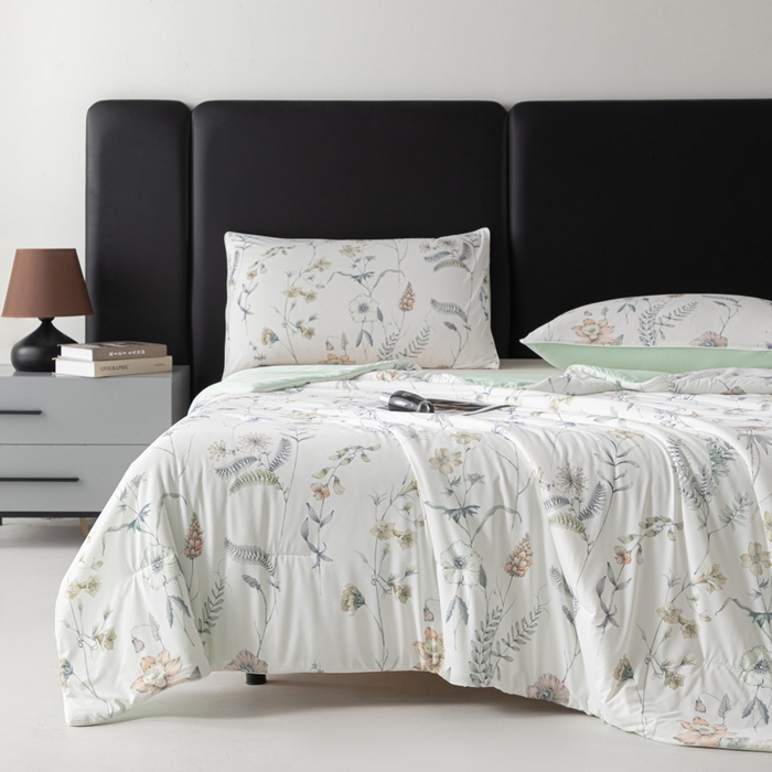 玛德琳 2025新款A类兰精天丝印花凉感丝系列 绿影芳踪