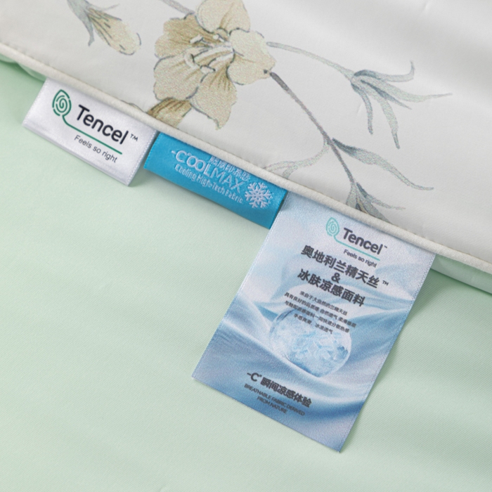 91家纺网 家纺一手货源 找家纺 玛德琳 2025新款A类兰精天丝印花凉感丝系列 绿影芳踪