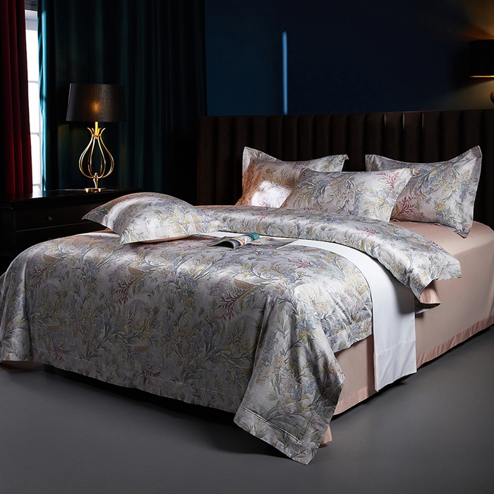 91家纺网 家纺一手货源 找家纺 缔缦 2025新款定织八枚锻s140数码印花系列四件套 暗香