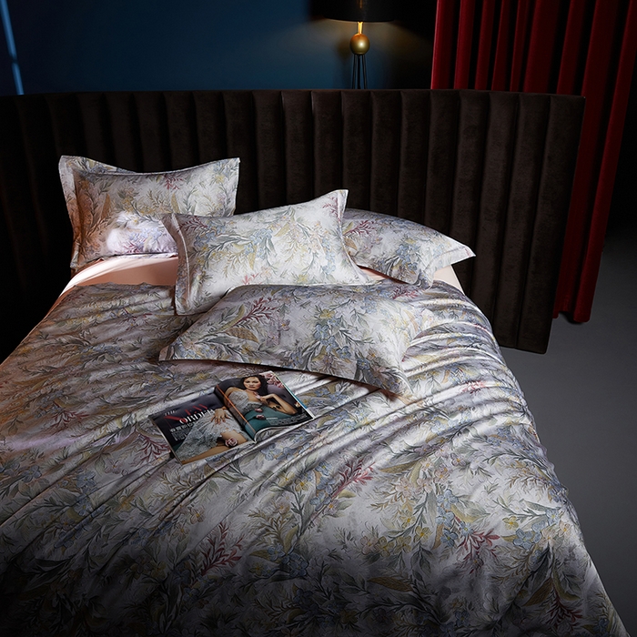 91家纺网 家纺一手货源 找家纺 缔缦 2025新款定织八枚锻s140数码印花系列四件套 暗香