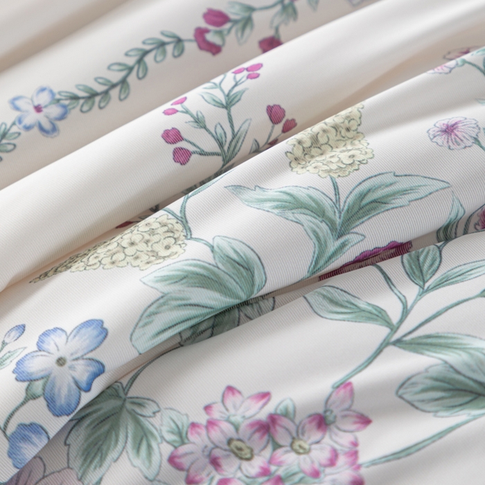 91家纺网 家纺一手货源 找家纺 玛德琳 2025新款A类兰精天丝印花凉感丝系列 田园花梦