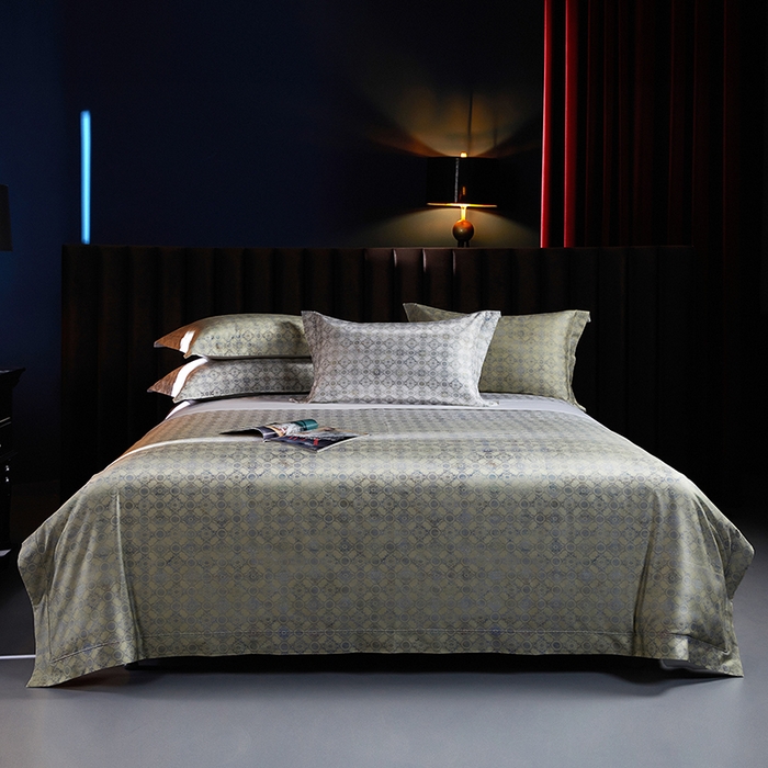 91家纺网 家纺一手货源 找家纺 缔缦 2025新款定织八枚锻s140数码印花系列四件套 贝蒂斯