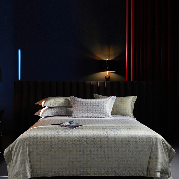 91家纺网 家纺一手货源 找家纺 缔缦 2025新款定织八枚锻s140数码印花系列四件套 贝蒂斯