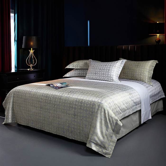 91家纺网 家纺一手货源 找家纺 缔缦 2025新款定织八枚锻s140数码印花系列四件套 贝蒂斯