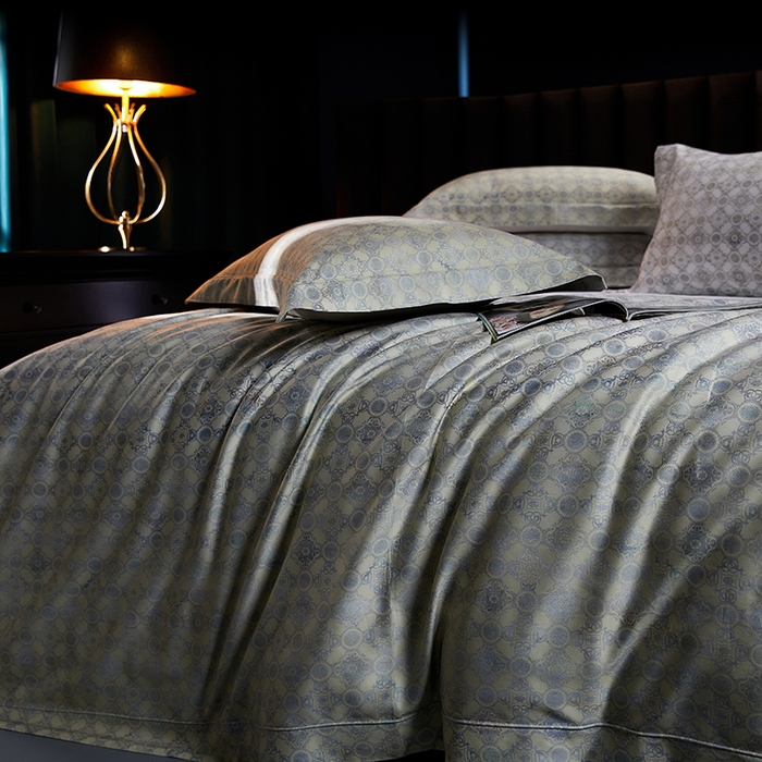 91家纺网 家纺一手货源 找家纺 缔缦 2025新款定织八枚锻s140数码印花系列四件套 贝蒂斯