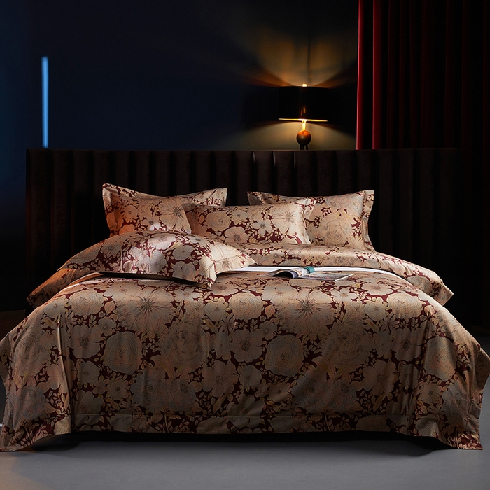 缔缦 2025新款定织八枚锻s140数码印花系列四件套 繁花