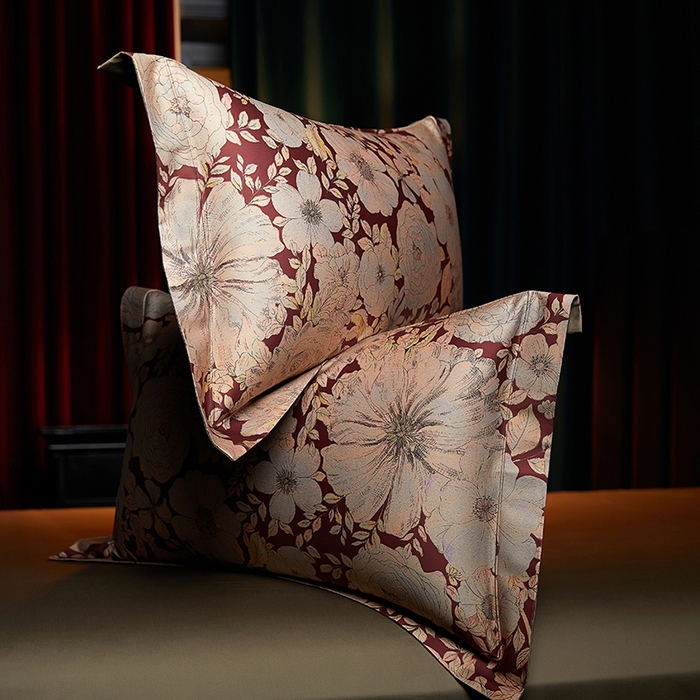 91家纺网 家纺一手货源 找家纺 缔缦 2025新款定织八枚锻s140数码印花系列四件套 繁花