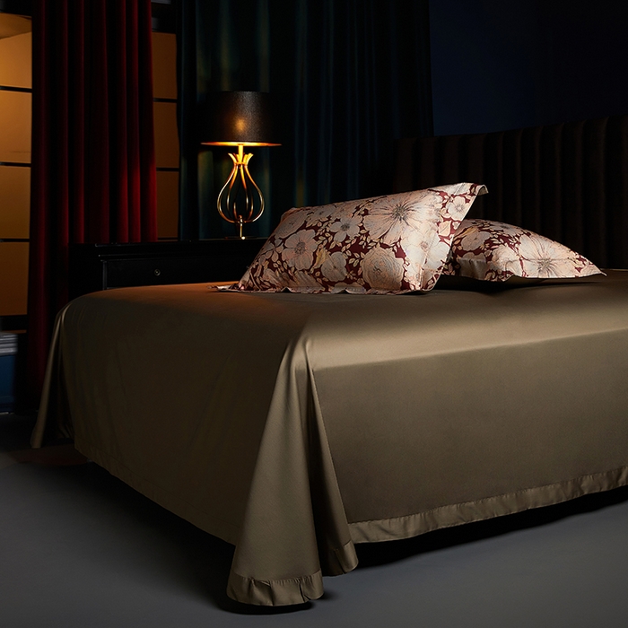 91家纺网 家纺一手货源 找家纺 缔缦 2025新款定织八枚锻s140数码印花系列四件套 繁花