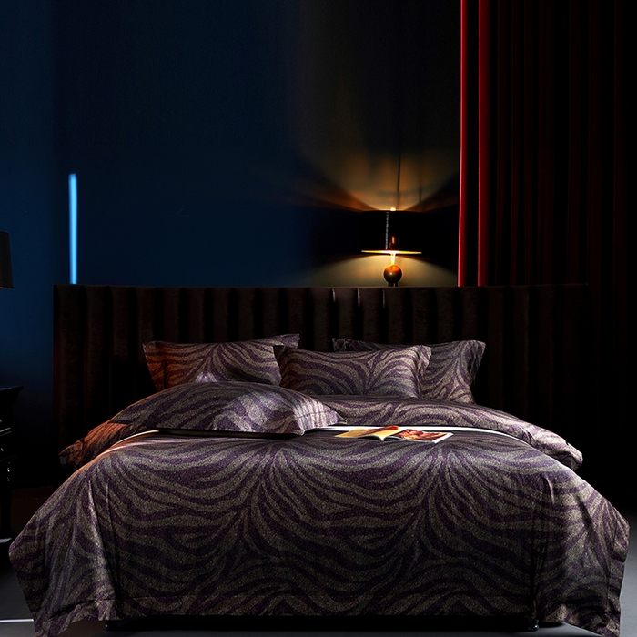 91家纺网 家纺一手货源 找家纺 缔缦 2025新款定织八枚锻s140数码印花系列四件套 赫铂