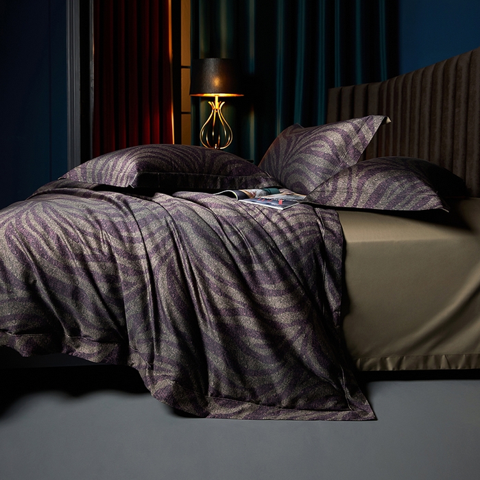 91家纺网 家纺一手货源 找家纺 缔缦 2025新款定织八枚锻s140数码印花系列四件套 赫铂