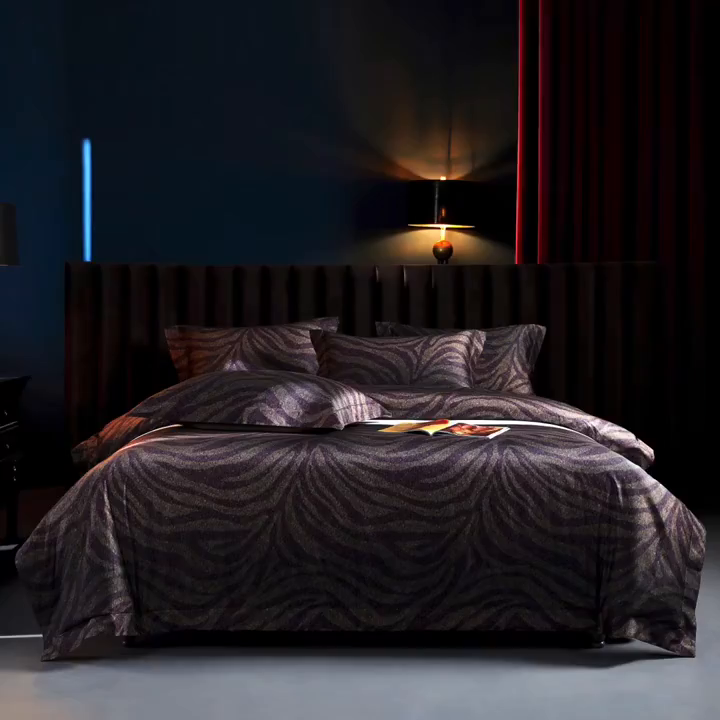 91家纺网 家纺一手货源 找家纺 缔缦 2025新款定织八枚锻s140数码印花系列四件套 赫铂