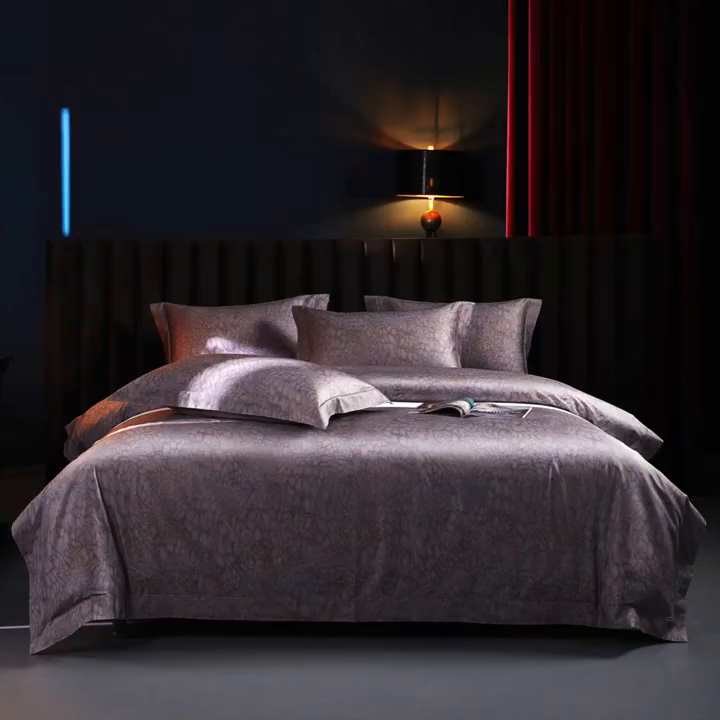 91家纺网 家纺一手货源 找家纺 缔缦 2025新款定织八枚锻s140数码印花系列四件套 琉璃