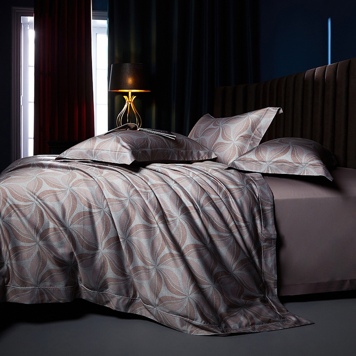 91家纺网 家纺一手货源 找家纺 缔缦 2025新款定织八枚锻s140数码印花系列四件套 莫里斯