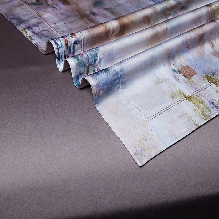 91家纺网 家纺一手货源 找家纺 缔缦 2025新款定织八枚锻s140数码印花系列四件套 莫奈花园