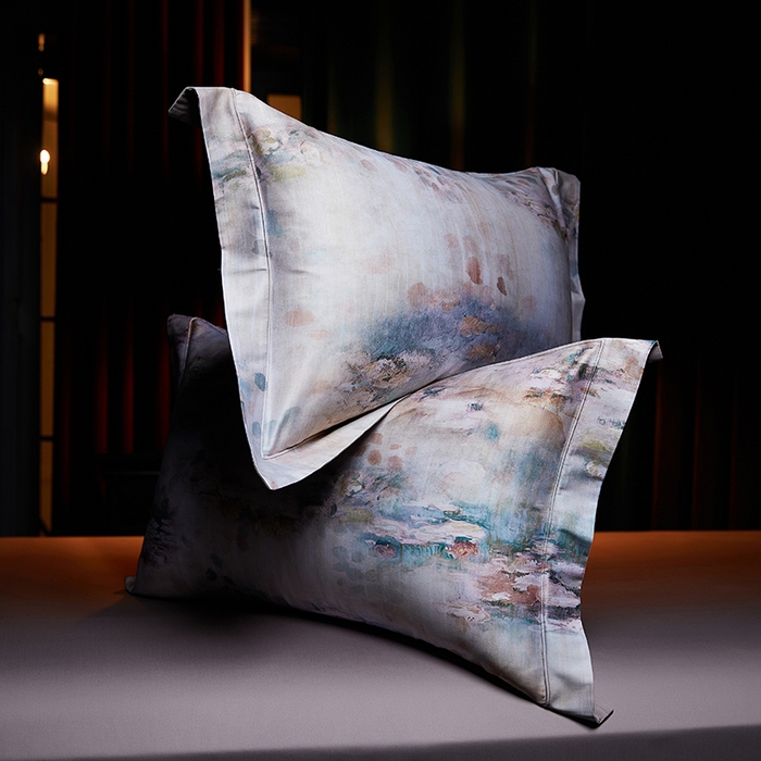 91家纺网 家纺一手货源 找家纺 缔缦 2025新款定织八枚锻s140数码印花系列四件套 莫奈花园