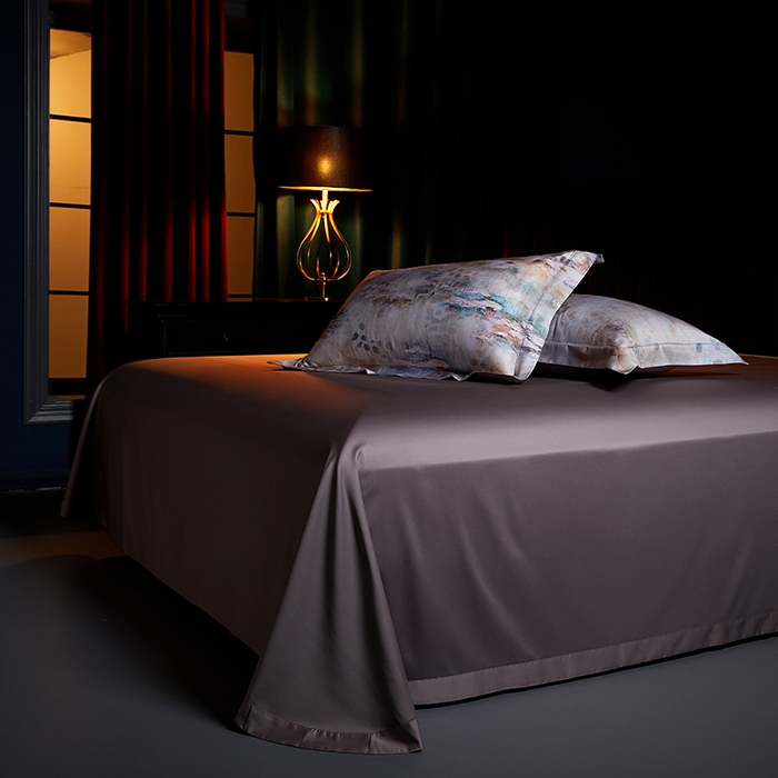 91家纺网 家纺一手货源 找家纺 缔缦 2025新款定织八枚锻s140数码印花系列四件套 莫奈花园