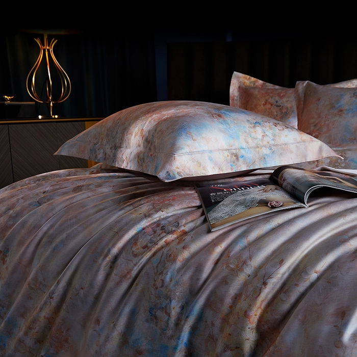 91家纺网 家纺一手货源 找家纺 缔缦 2025新款定织八枚锻s140数码印花系列四件套 西西里