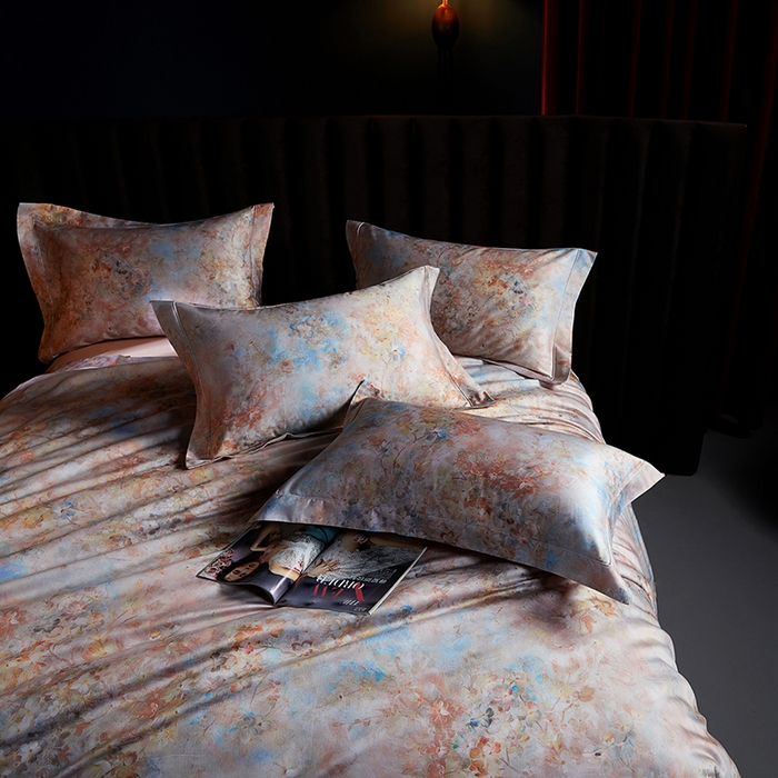 91家纺网 家纺一手货源 找家纺 缔缦 2025新款定织八枚锻s140数码印花系列四件套 西西里