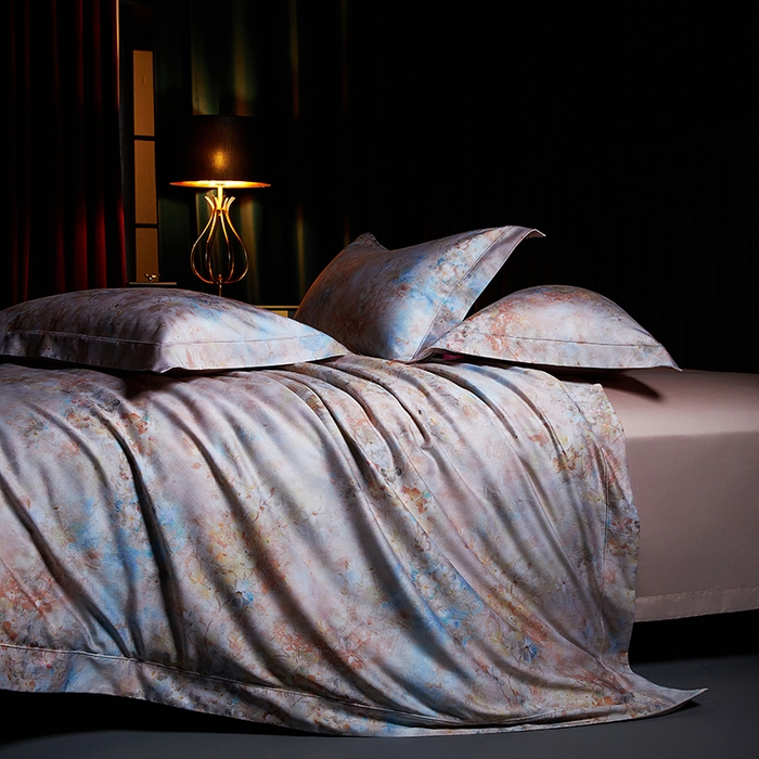 91家纺网 家纺一手货源 找家纺 缔缦 2025新款定织八枚锻s140数码印花系列四件套 西西里