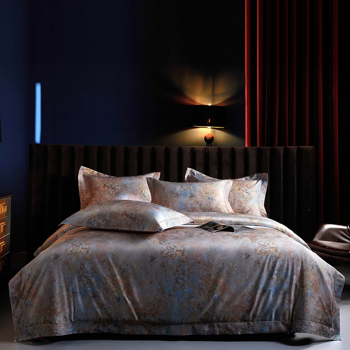 91家纺网 家纺一手货源 找家纺 缔缦 2025新款定织八枚锻s140数码印花系列四件套 西西里