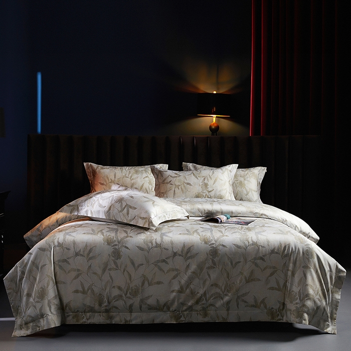 91家纺网 家纺一手货源 找家纺 缔缦 2025新款定织八枚锻s140数码印花系列四件套 雅颂