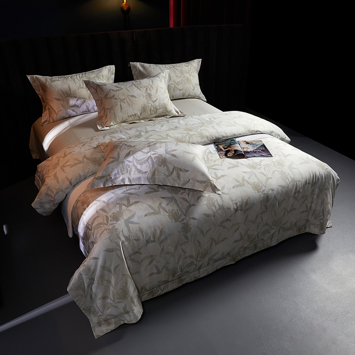 91家纺网 家纺一手货源 找家纺 缔缦 2025新款定织八枚锻s140数码印花系列四件套 雅颂