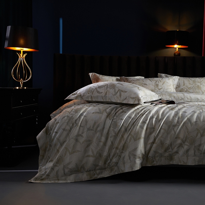 91家纺网 家纺一手货源 找家纺 缔缦 2025新款定织八枚锻s140数码印花系列四件套 雅颂