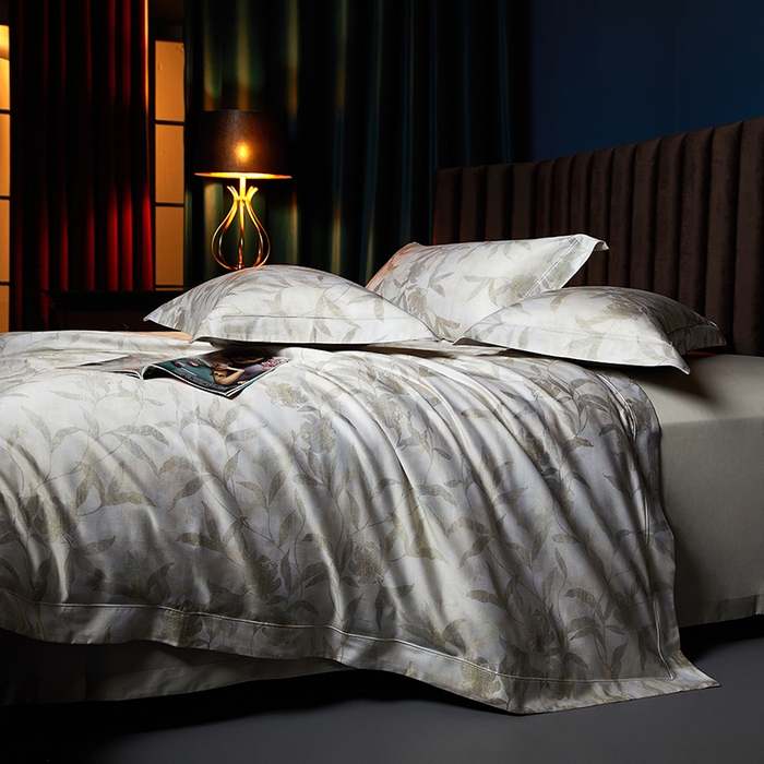 91家纺网 家纺一手货源 找家纺 缔缦 2025新款定织八枚锻s140数码印花系列四件套 雅颂