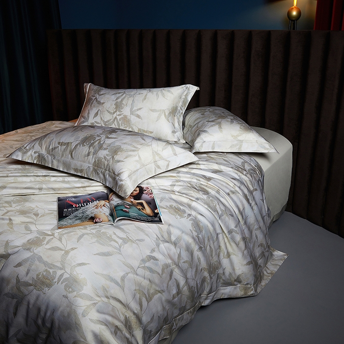 91家纺网 家纺一手货源 找家纺 缔缦 2025新款定织八枚锻s140数码印花系列四件套 雅颂