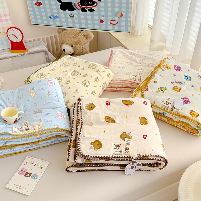 星巴k家纺 2025新款贝壳绣三角针花边工艺款贝壳边夏被夏凉被空调被四件套【可提供买家秀】 组合图仅做展示