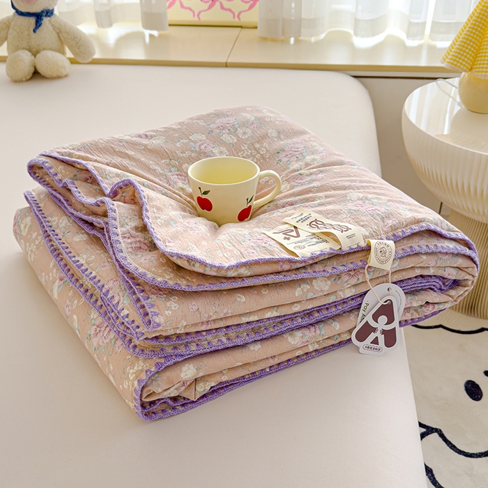 星巴k家纺 2025新款贝壳绣三角针花边工艺款贝壳边夏被夏凉被空调被四件套【可提供买家秀】 爱如星辰