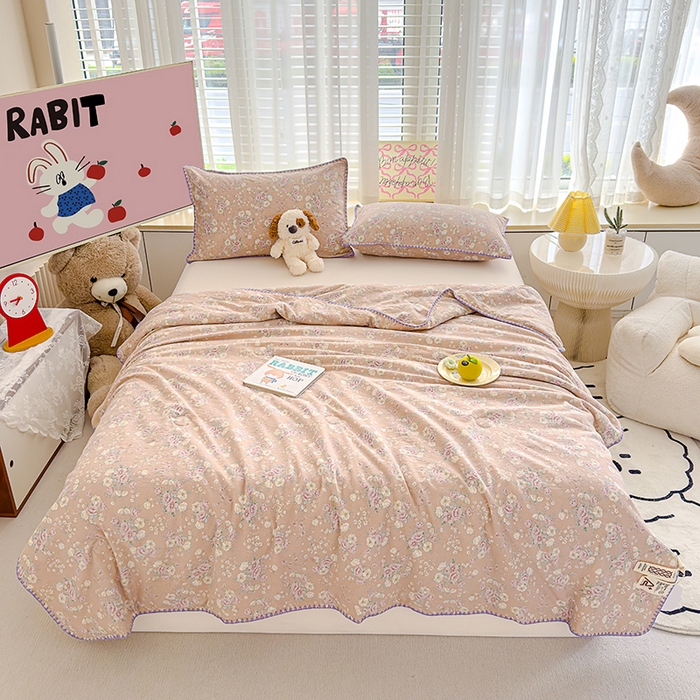 91家纺网 家纺一手货源 找家纺 星巴k家纺 2025新款贝壳绣三角针花边工艺款贝壳边夏被夏凉被空调被四件套【可提供买家秀】 爱如星辰