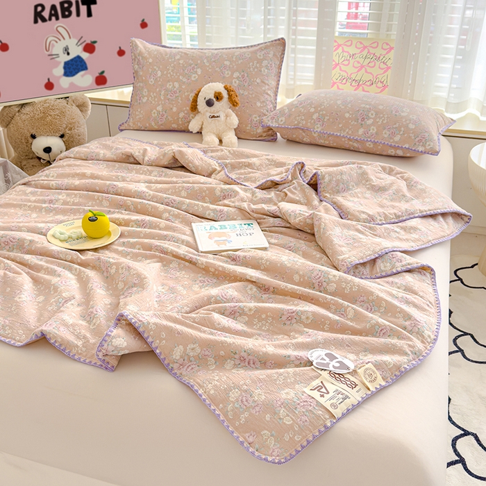 91家纺网 家纺一手货源 找家纺 星巴k家纺 2025新款贝壳绣三角针花边工艺款贝壳边夏被夏凉被空调被四件套【可提供买家秀】 爱如星辰