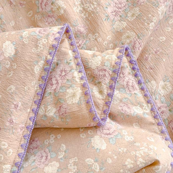 91家纺网 家纺一手货源 找家纺 星巴k家纺 2025新款贝壳绣三角针花边工艺款贝壳边夏被夏凉被空调被四件套【可提供买家秀】 爱如星辰