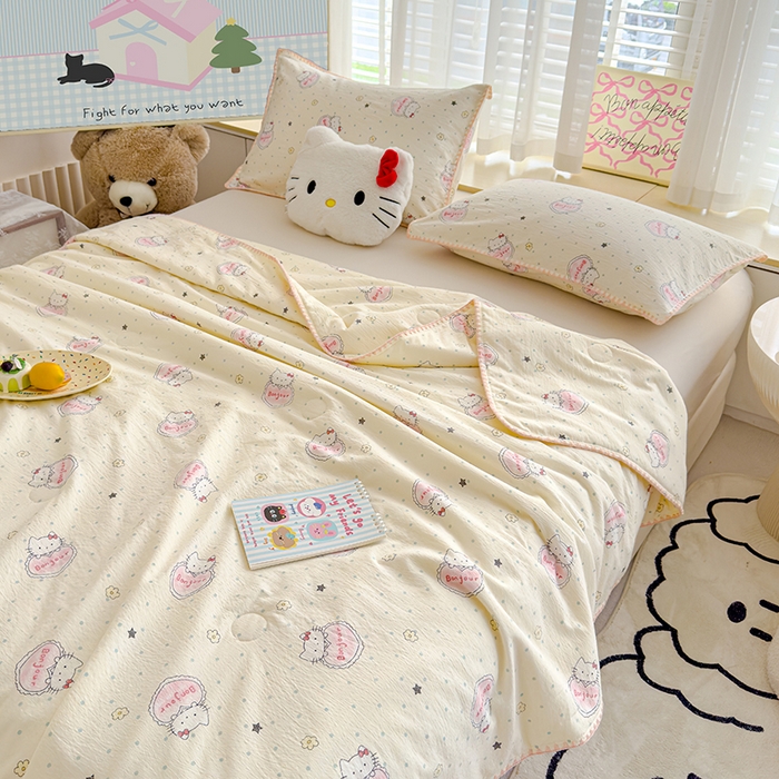 91家纺网 家纺一手货源 找家纺 星巴k家纺 2025新款贝壳绣三角针花边工艺款贝壳边夏被夏凉被空调被四件套【可提供买家秀】 爱心kt