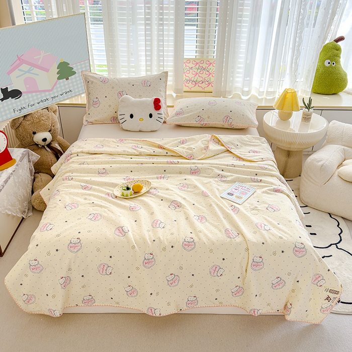 91家纺网 家纺一手货源 找家纺 星巴k家纺 2025新款贝壳绣三角针花边工艺款贝壳边夏被夏凉被空调被四件套【可提供买家秀】 爱心kt