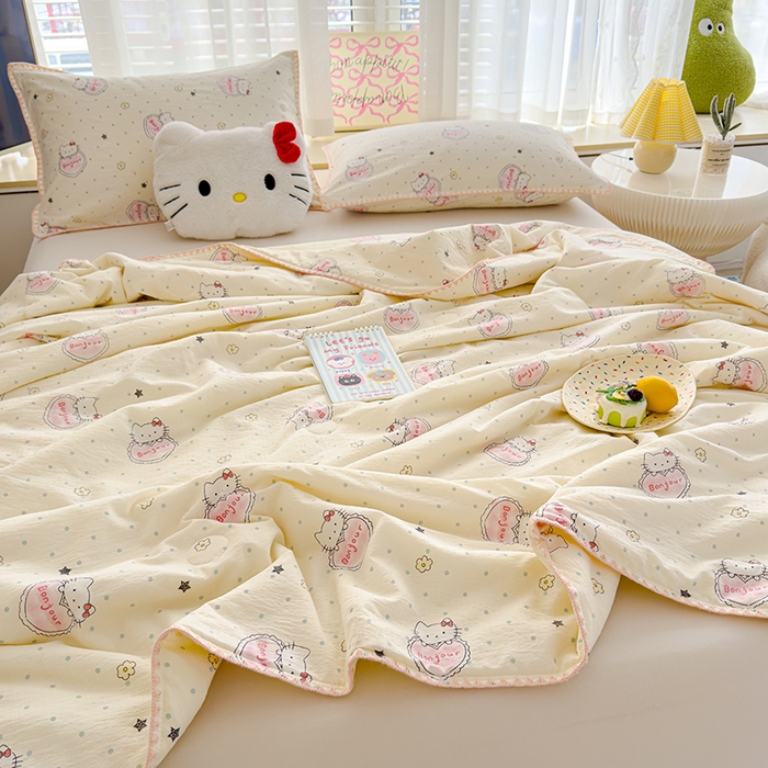 91家纺网 家纺一手货源 找家纺 星巴k家纺 2025新款贝壳绣三角针花边工艺款贝壳边夏被夏凉被空调被四件套【可提供买家秀】 爱心kt