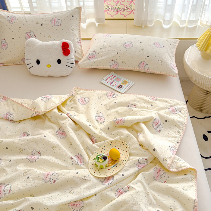 91家纺网 家纺一手货源 找家纺 星巴k家纺 2025新款贝壳绣三角针花边工艺款贝壳边夏被夏凉被空调被四件套【可提供买家秀】 爱心kt