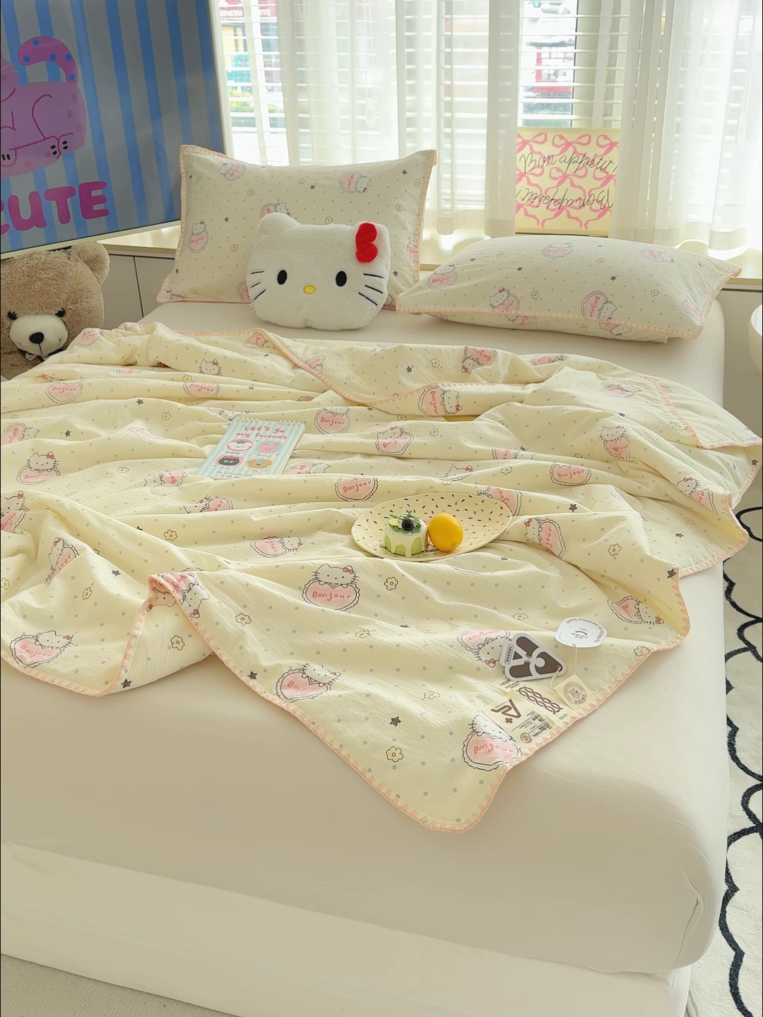 91家纺网 家纺一手货源 找家纺 星巴k家纺 2025新款贝壳绣三角针花边工艺款贝壳边夏被夏凉被空调被四件套【可提供买家秀】 爱心kt