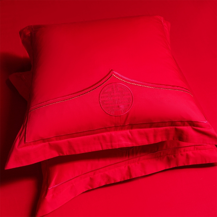 91家纺网 家纺一手货源 找家纺 洽想家 2025新款全棉新中式刺绣婚庆四件套多件套（控价销售最低不低于288元） 龙凤瑞彩（本线绣）