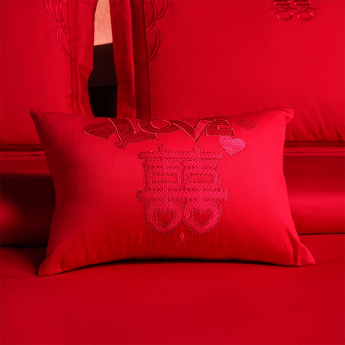 91家纺网 家纺一手货源 找家纺 洽想家 2025新款全棉新中式刺绣婚庆四件套多件套（控价销售最低不低于288元） 龙凤瑞彩（本线绣）