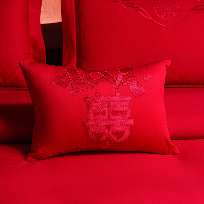 91家纺网 家纺一手货源 找家纺 洽想家 2025新款全棉新中式刺绣婚庆四件套多件套（控价销售最低不低于288元） 龙章凤彩（本线绣）