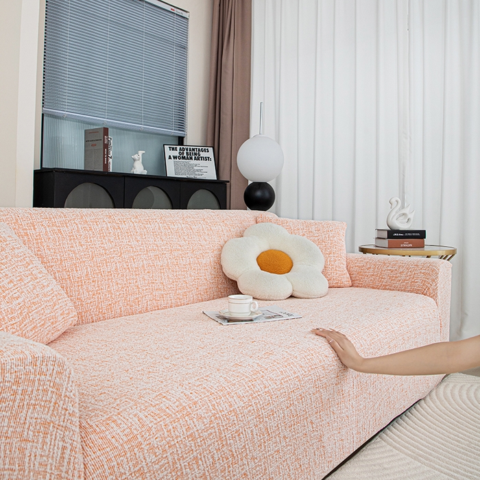 91家纺网 家纺一手货源 找家纺 沐沐家纺 2026新款星宿沙发套 元气橙