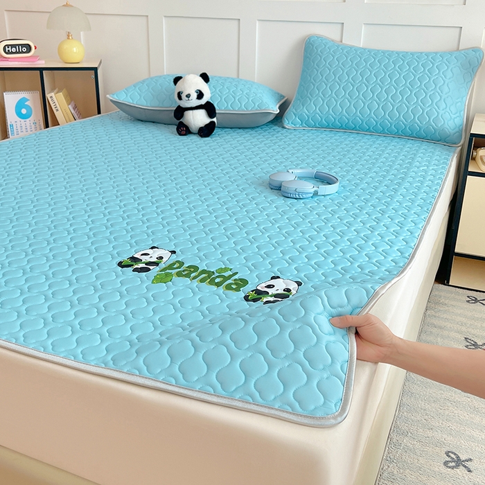 缦纱 2025新款凉感丝加厚凉席夏季冰丝凉席 天空蓝