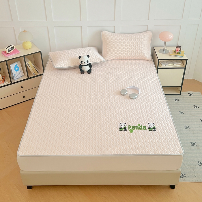 91家纺网 家纺一手货源 找家纺 缦纱 2025新款凉感丝加厚凉席夏季冰丝凉席 樱花粉