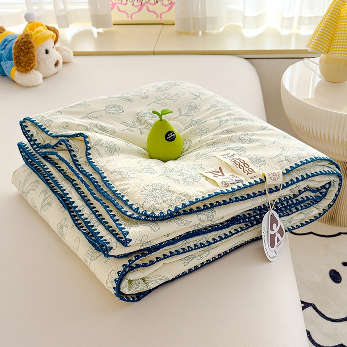 星巴k家纺 2025新款贝壳绣三角针花边工艺款贝壳边夏被夏凉被空调被四件套【可提供买家秀】 海像森林